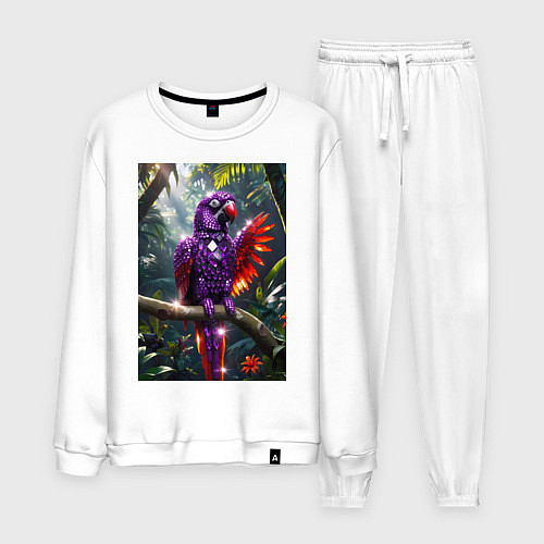 Мужской костюм Попугай из драгоценных камней / Белый – фото 1