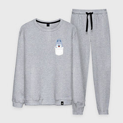 Костюм хлопковый мужской Wolf Chan in pocket, цвет: меланж