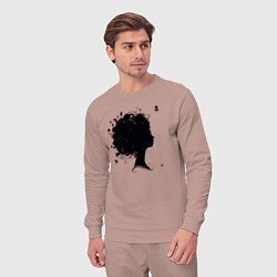 Костюм хлопковый мужской Girl flowers, цвет: пыльно-розовый — фото 2