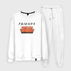 Костюм хлопковый мужской Friends - logo, цвет: белый