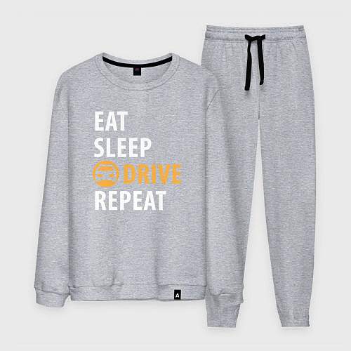 Мужской костюм Eat sleep drive / Меланж – фото 1