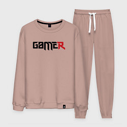 Костюм хлопковый мужской Gamer, цвет: пыльно-розовый