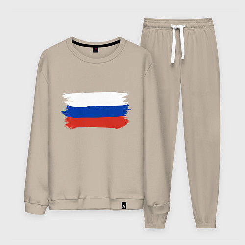 Мужской костюм Флаг россии нарисованный / Миндальный – фото 1