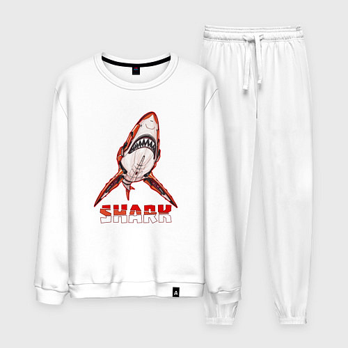 Мужской костюм Акула киборг / Белый – фото 1