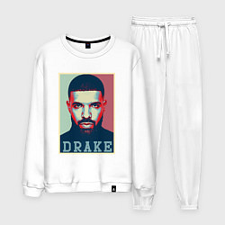 Костюм хлопковый мужской Drake, цвет: белый