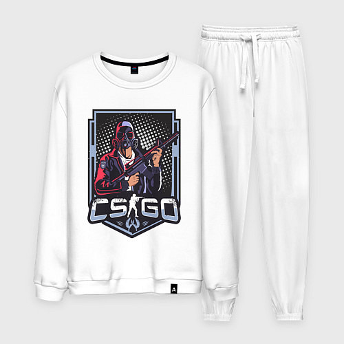 Мужской костюм Counter-Strike - спецназовец в противогазе / Белый – фото 1