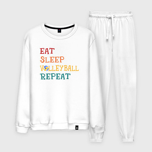 Мужской костюм Eat sleep volley / Белый – фото 1