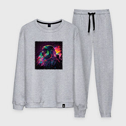 Костюм хлопковый мужской Космический огонь, цвет: меланж