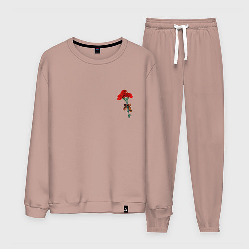 Мужской костюм Гвоздики и георгиевская лента / Пыльно-розовый – фото 1