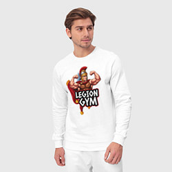 Костюм хлопковый мужской Legion gym, цвет: белый — фото 2