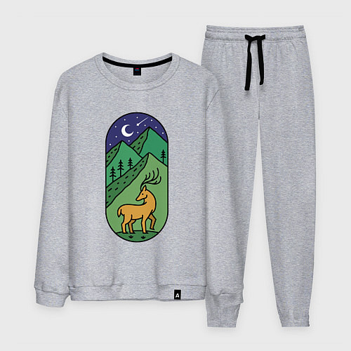 Мужской костюм Олень и горы / Меланж – фото 1