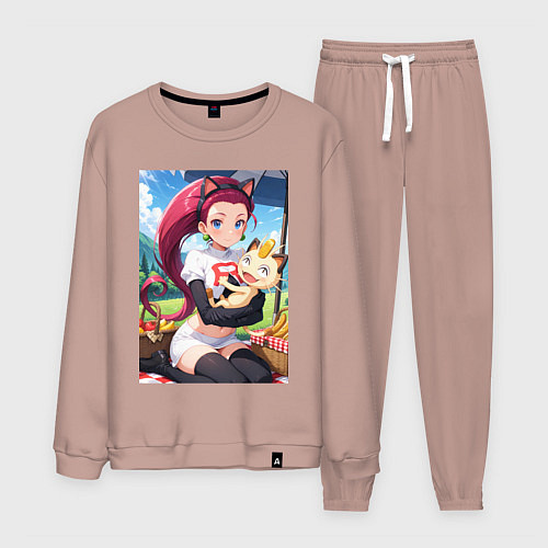 Мужской костюм Джесси и Мяут на пикнике / Пыльно-розовый – фото 1