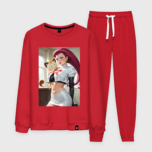Мужской костюм Джесси и Мяут - команда Р: Покемоны / Красный – фото 1