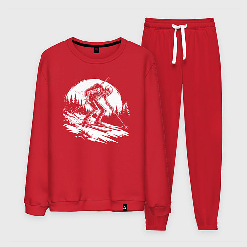 Мужской костюм Горнолыжник скелет / Красный – фото 1