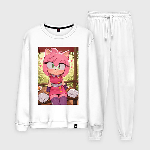 Мужской костюм Эми Роуз из Somic сидит с чили-догом / Белый – фото 1