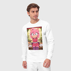 Костюм хлопковый мужской Эми Роуз из Somic сидит с чили-догом, цвет: белый — фото 2