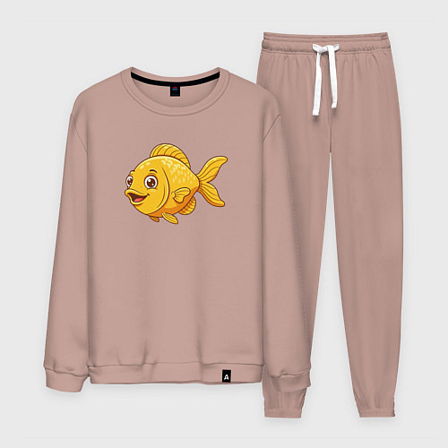 Мужской костюм Милая желтая рыбка / Пыльно-розовый – фото 1