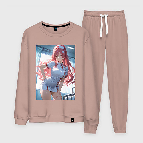 Мужской костюм Медсестра всегда поднимет настроение / Пыльно-розовый – фото 1