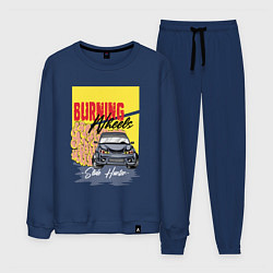 Костюм хлопковый мужской Burning wheels, цвет: тёмно-синий