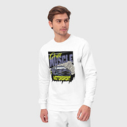 Костюм хлопковый мужской Drift muscle, цвет: белый — фото 2