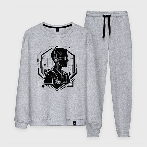 Мужской костюм Кибердоктор будущего / Меланж – фото 1