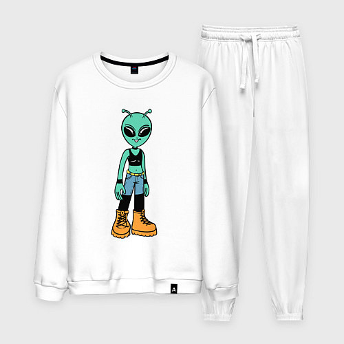 Мужской костюм Девочка инопланетянин / Белый – фото 1