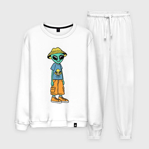 Мужской костюм Инопланетянин в шляпе / Белый – фото 1