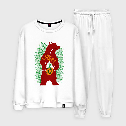 Мужской костюм Медведь и обед - аппетит / Белый – фото 1