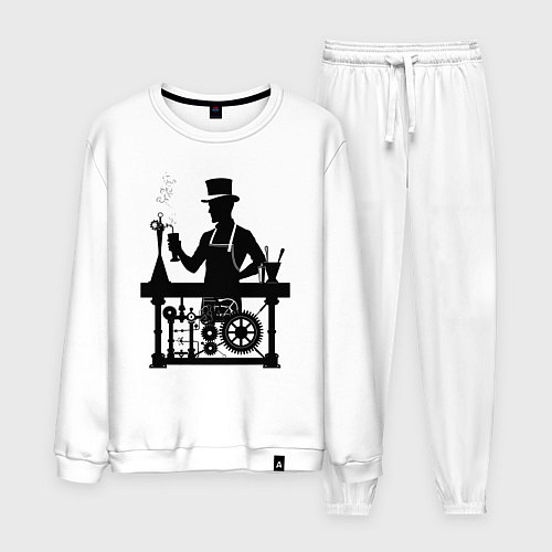 Мужской костюм Бармен стимпанк / Белый – фото 1