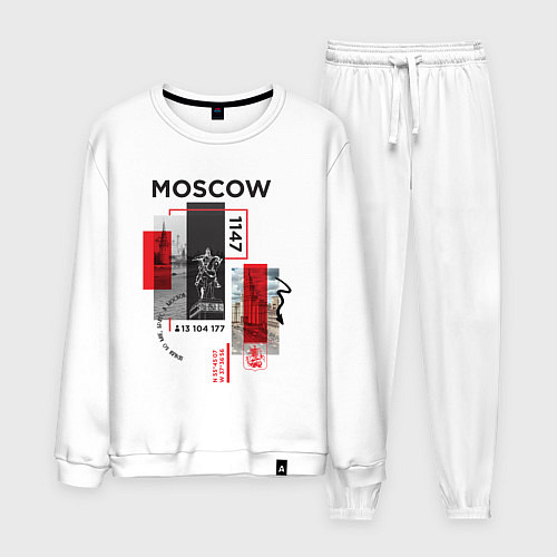 Мужской костюм Москва коллаж / Белый – фото 1