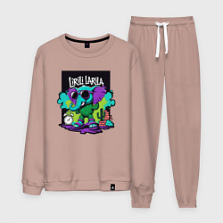 Костюм хлопковый мужской Лирили Ларила итальянские мемы, цвет: пыльно-розовый