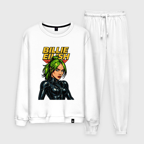 Мужской костюм Билли Айлиш в стиле комикса / Белый – фото 1