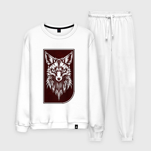 Мужской костюм Лис на багровом фоне / Белый – фото 1