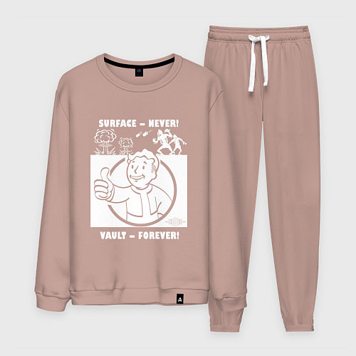 Мужской костюм Поверхность никогда - убежище навсегда / Пыльно-розовый – фото 1