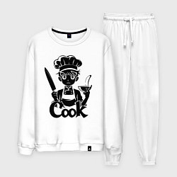 Костюм хлопковый мужской Повар аниме, цвет: белый