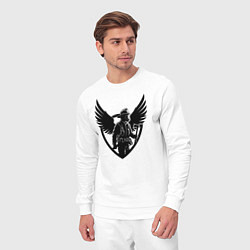Костюм хлопковый мужской Огненный страж с крыльями, цвет: белый — фото 2