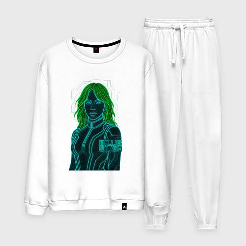 Мужской костюм Билли Айлиш из неоновых линий / Белый – фото 1