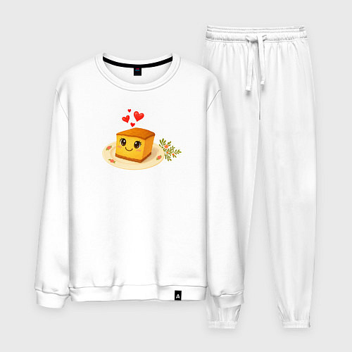 Мужской костюм Пироженка на тарелке / Белый – фото 1