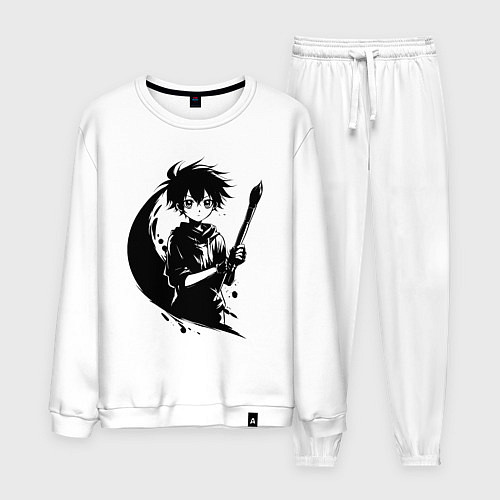 Мужской костюм Художник с кистью аниме / Белый – фото 1