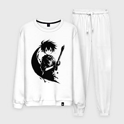 Костюм хлопковый мужской Художник с кистью аниме, цвет: белый