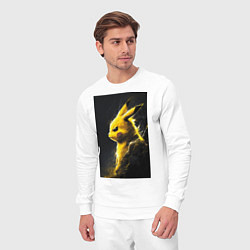 Костюм хлопковый мужской Pikachu, цвет: белый — фото 2