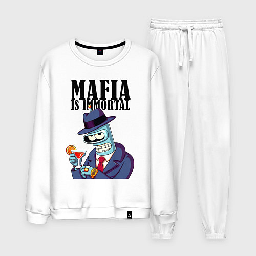 Мужской костюм Мафиози Бендер - мафия бессмертна мем / Белый – фото 1