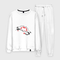 Костюм хлопковый мужской Нет варианта не выйти из тьмы - heart, цвет: белый