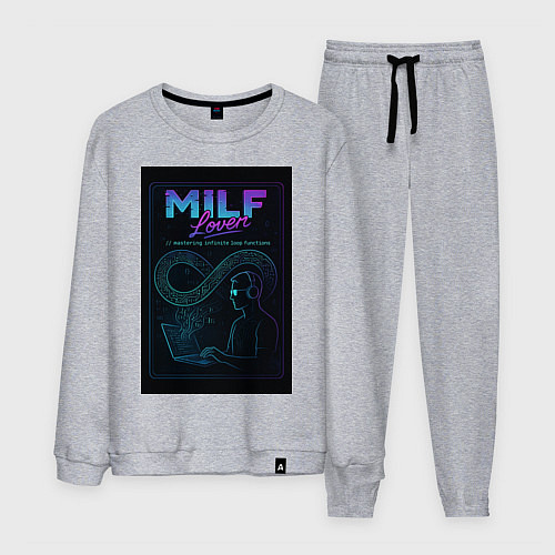 Мужской костюм Mastering Infinite Loop Functions - milf meme / Меланж – фото 1