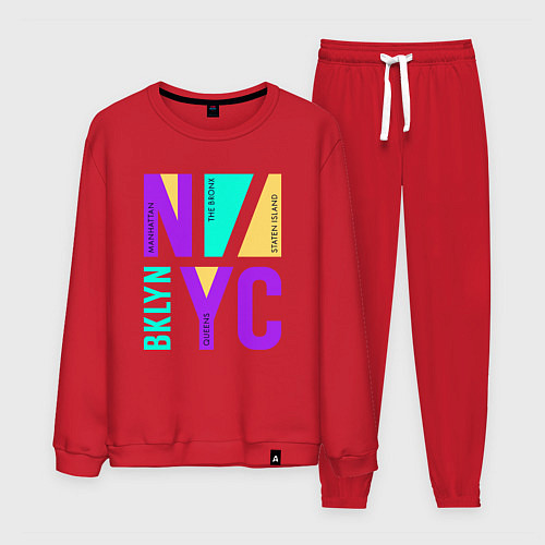 Мужской костюм Районы в городе Нью-Йорк / Красный – фото 1