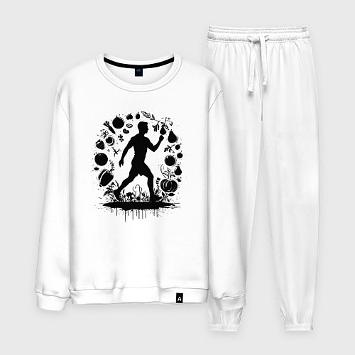 Мужской костюм Бег и здоровое питание / Белый – фото 1