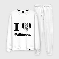 Костюм хлопковый мужской Формула 1, цвет: белый