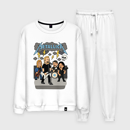 Мужской костюм Металлика мультяшный стиль / Белый – фото 1