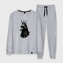 Костюм хлопковый мужской Панк голубь, цвет: меланж