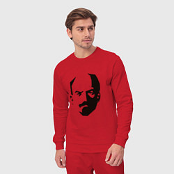 Костюм хлопковый мужской Владимир Ленин абстрактный портрет, цвет: красный — фото 2